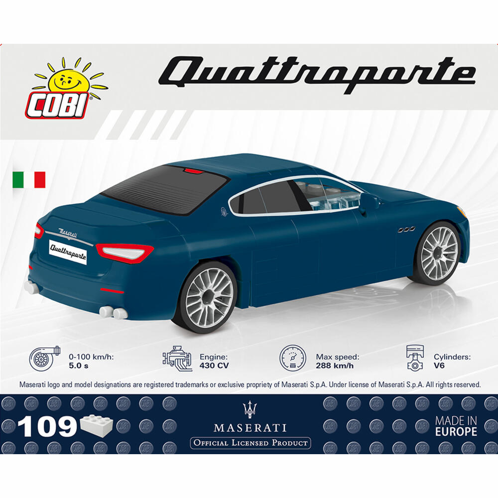 COBI Maserati Quattroporte, Car, Vehicle, Collectible Cars, Toys, Games, Construction Blocks, 109 Parts, 24563