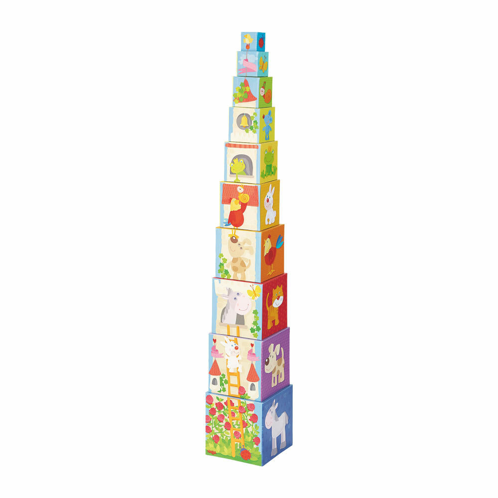 HABA stacking cubes Rapunzel, 10 pcs., plug-in game, stacking game, sorting game, toy, 302030