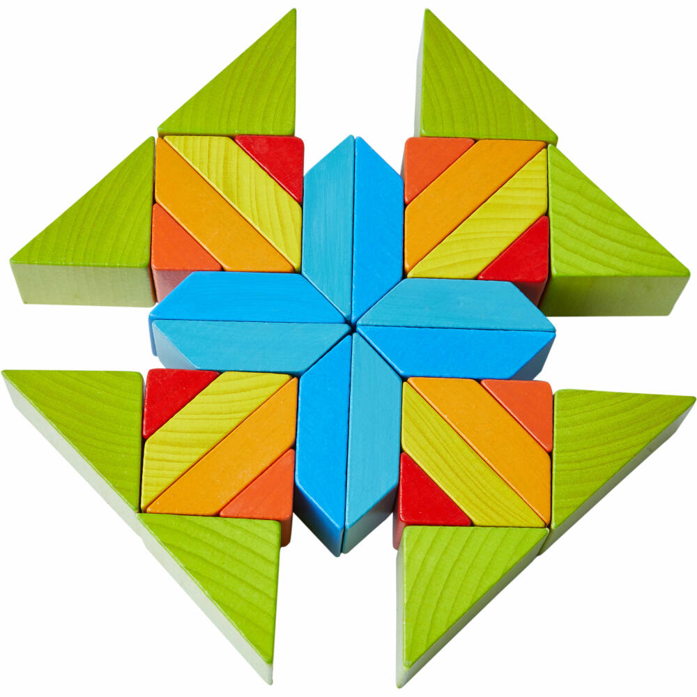 HABA 3D-Legespiel Würfelmosaik, Puzzlespiel, Würfel, Klötze, Buche, Pappe, 305459