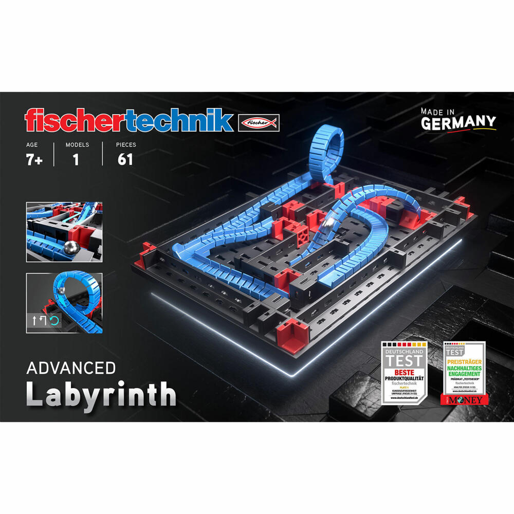 fischertechnik Advanced Labyrinth, 61-piece, construction kit, ball labyrinth, construction toy, 569016