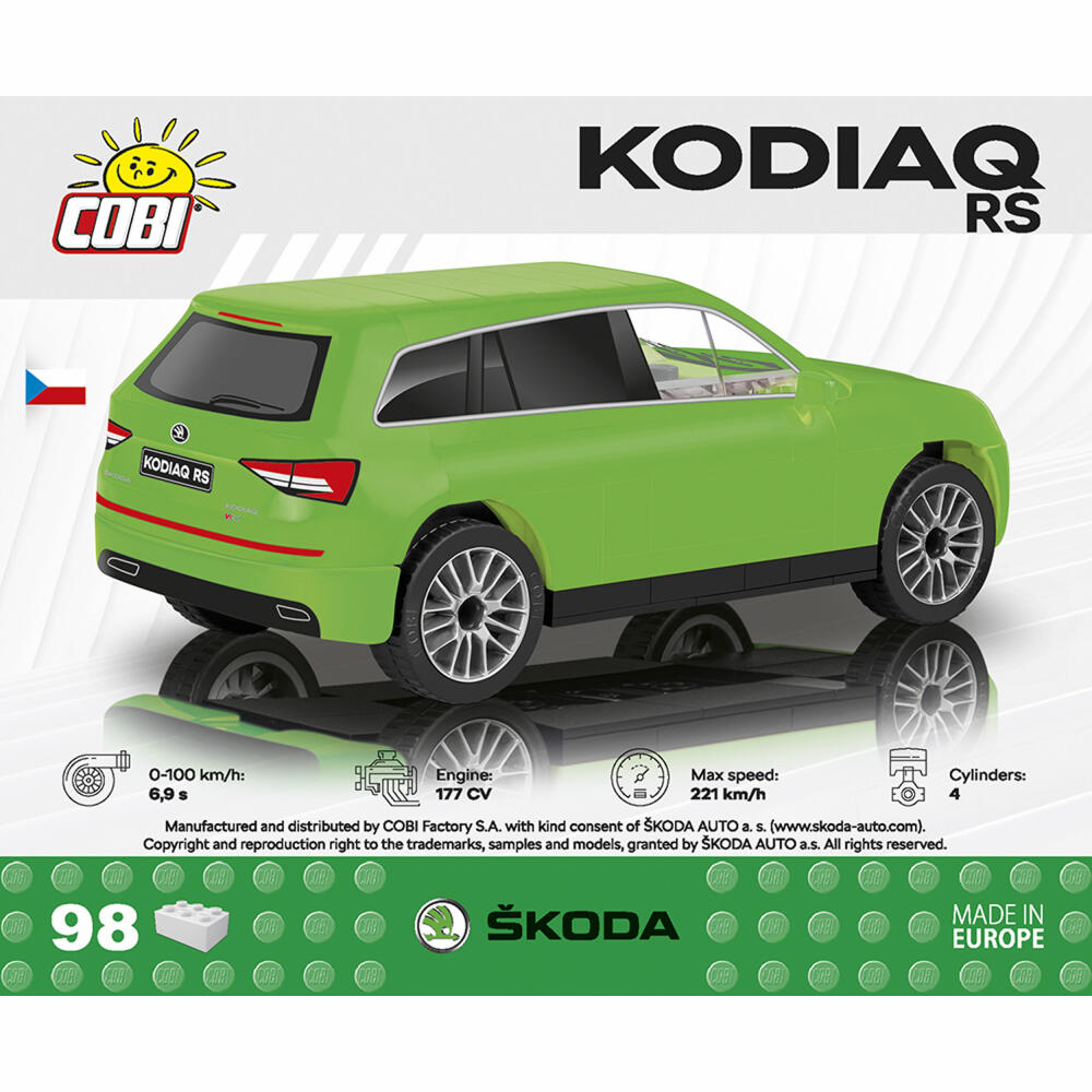 COBI Skoda Kodiaq VRS, Car, Vehicle, Collectible Cars, Toys, Games, Construction Blocks, 98 Parts, 24573