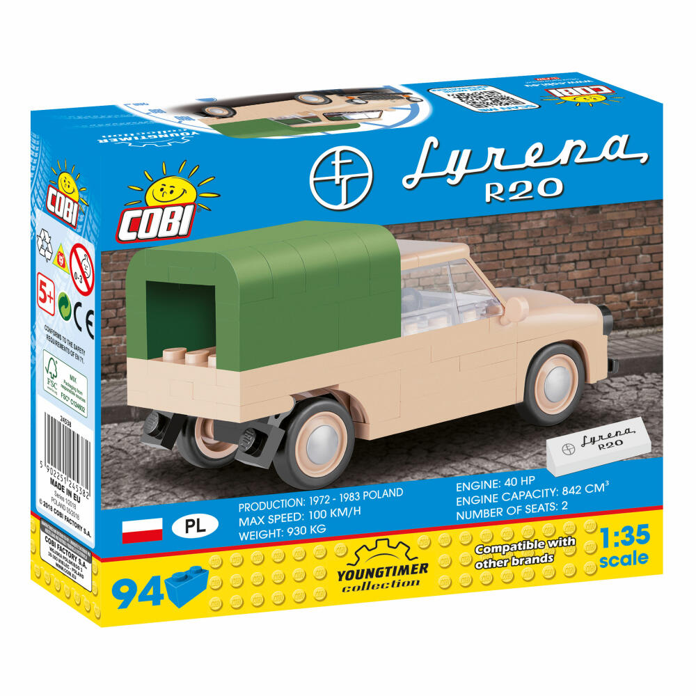 COBI Youngtimer Collection FSO Syrena R20, Auto, Fahrzeug, Sammelautos, Spielzeug, Spielen, Konstruktionsbausteine, 94 Teile, 24538