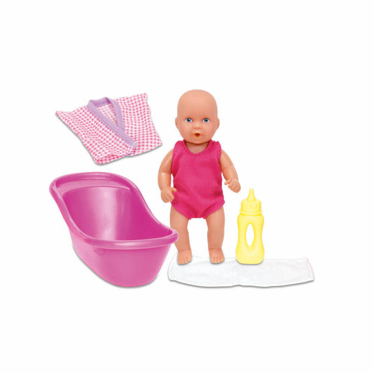 Simba Mini New Born Baby Set, Babypuppe, Baby Puppe, Badeset, Badewanne, mit Zubehör, Spielzeug, 105033218