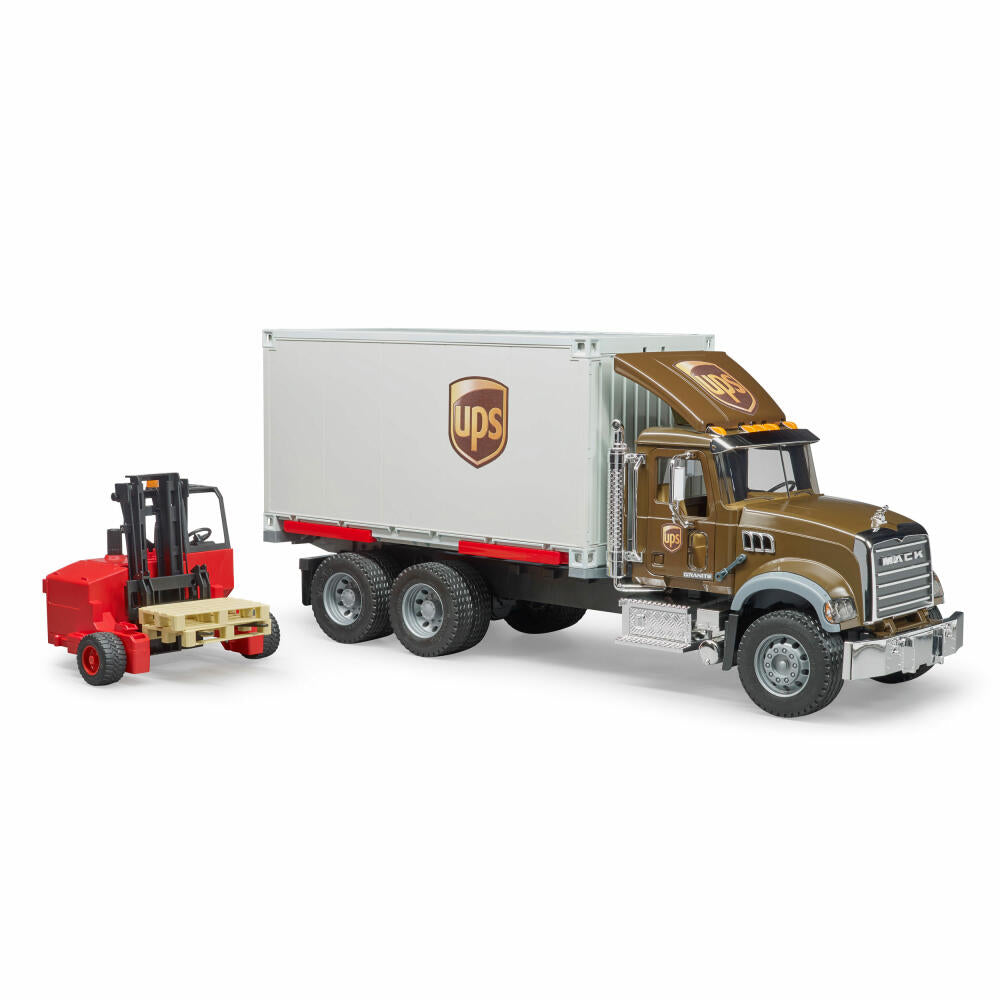Bruder Commercial Vehicles MACK Granite UPS Logistics Truck, with Forklift, Model Vehicle, Model Vehicle, Toy, 02828