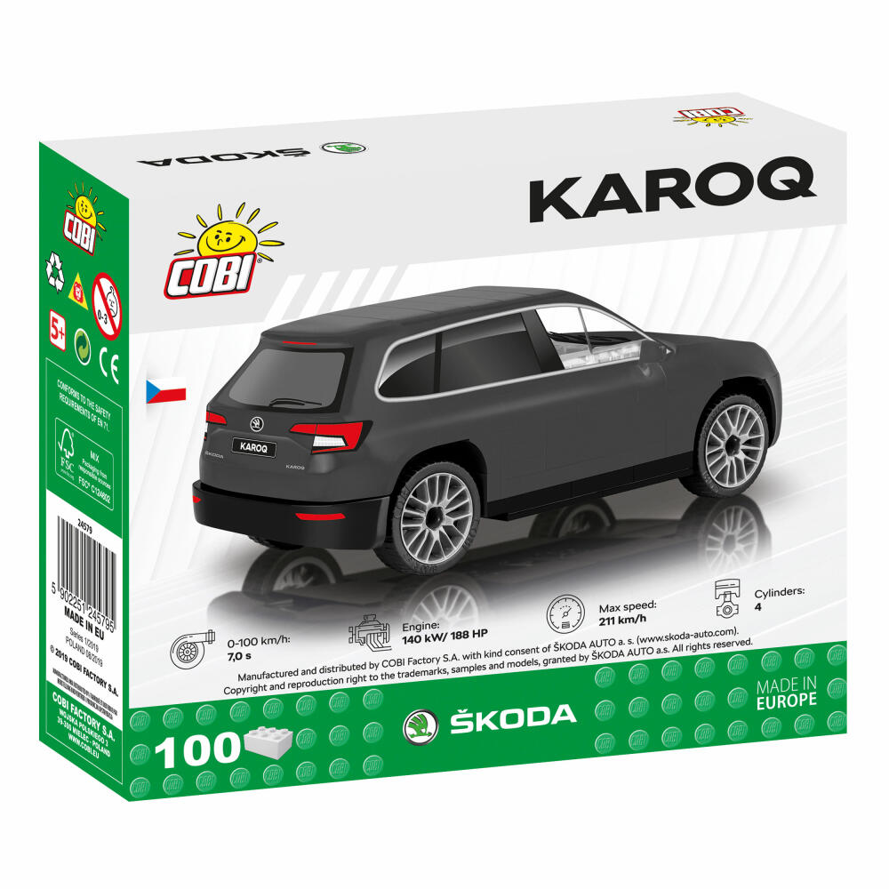 COBI Skoda Karoq, Car, Vehicle, Collectible Cars, Toy, Play, Construction Blocks, Plastic, 100 Parts, 24579