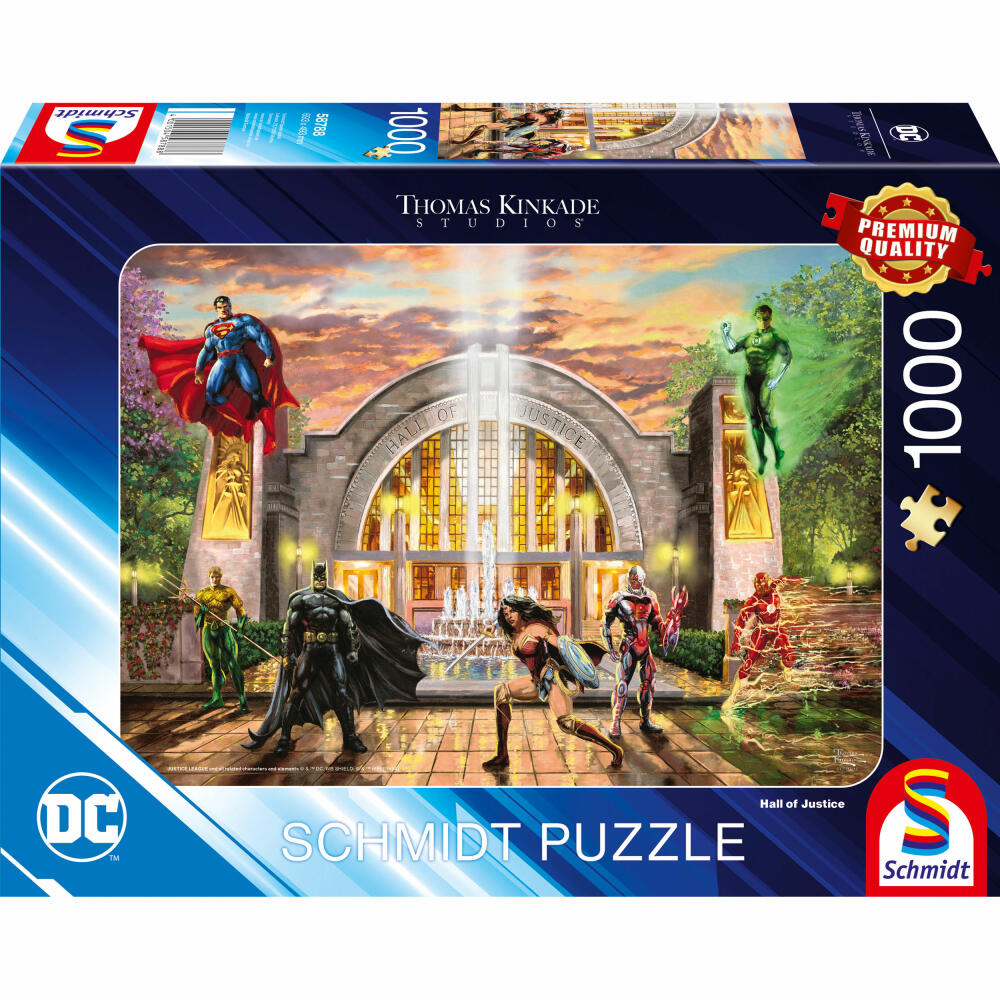 Schmidt Spiele Puzzle DC Hall Of Justic, Thomas Kinkade, Erwachsenenpuzzle, 1000 Teile, 58788