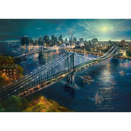 Schmidt Spiele Puzzle Mond über Manhatten, Erwachsenenpuzzle Thomas Kinkade, 2000 Teile, 58782