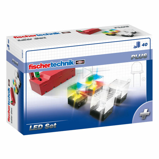 fischertechnik Plus Led Set, 40-tlg., 2 LEDs, Batteriehalter, Erweiterungsset, Bunt / Weiß, 533877