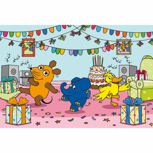 Schmidt Spiele Puzzle The Mouse Elephantastic Party, Children's Puzzle, Children, 100 Pieces, 56537