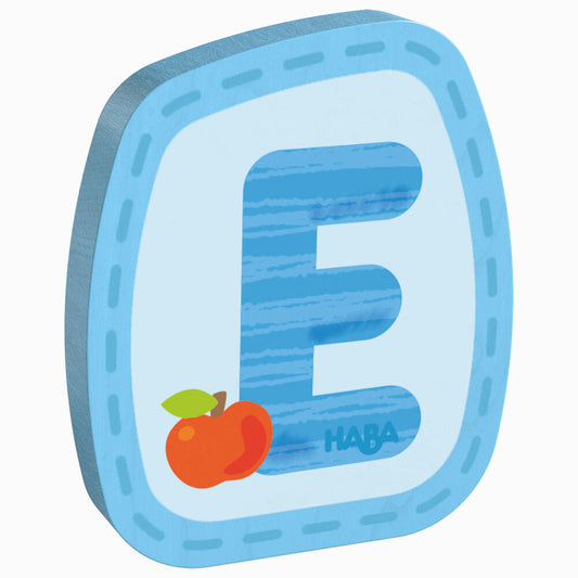 HABA wooden letter E, letters, door sign, wall, decoration, children's room, child, baby, 302450