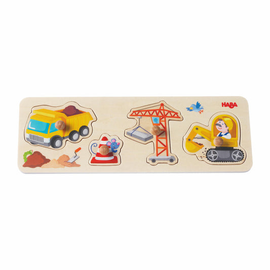HABA Gripping Puzzle On The Construction Site, Gripping Puzzle, Puzzle Game, Children's Puzzle, Toy, 301943