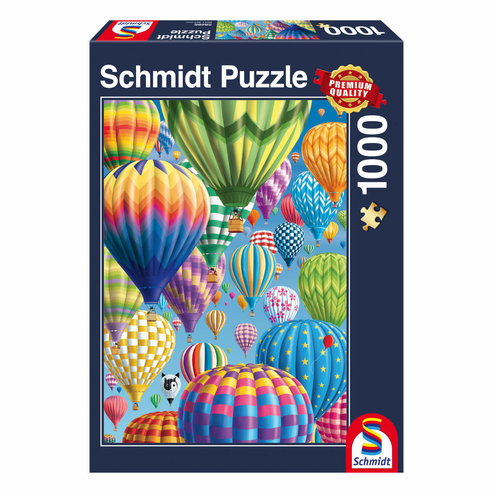 Schmidt Spiele Ballon Bunte Ballone im Himmel, Bildpuzzle, 1000 Teile, Puzzle, Puzzlespiel, 58286