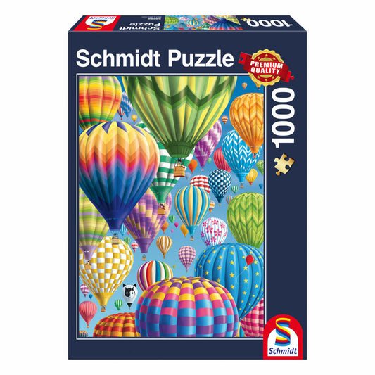 Schmidt Spiele Ballon Bunte Ballone im Himmel, Bildpuzzle, 1000 Teile, Puzzle, Puzzlespiel, 58286