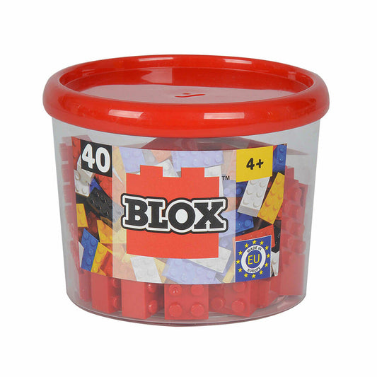 Simba Blox 40 Red 8-Piece Bricks in a Tin, Building Blocks, Children's Toys, 40 Pieces, 104118875