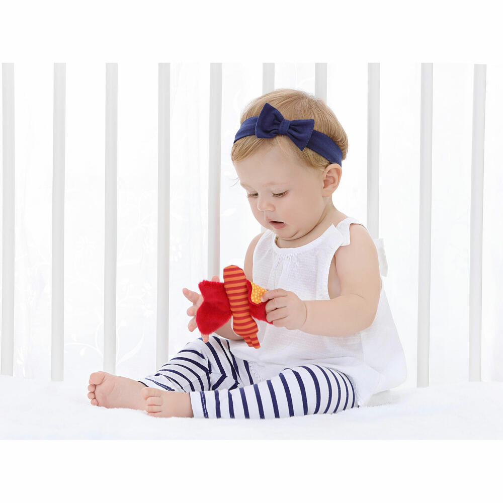 sigikid Red Stars Schmetterling, Knister-Schmetterling, Knisterfolie, Greifling, Babyspielzeug, Baby Spielzeug, Polyester, Orange, 41181