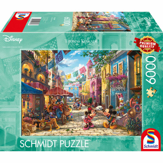 Schmidt Spiele Puzzle Disney Dreams Collection Mickey &amp; Minnie in Mexico, Thomas Kinkade, Adult Puzzle, 6000 Pieces, 57397