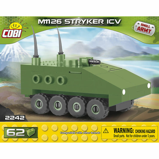 COBI World War 2 M1126 Stryker ICV, Fahrzeug, Militär, Soldaten, Figur, Konstruktionsbausteine, 62 Teile, 2242