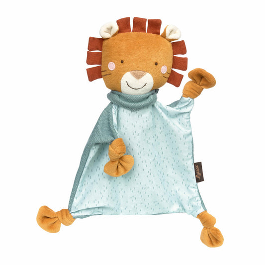 sigikid cuddle cloth lion vanilla, security cloth, cuddly cloth, baby cloth, cotton, turquoise, 39771