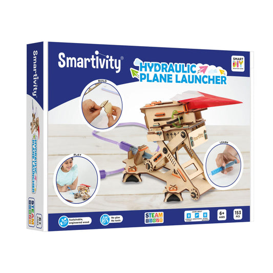 Smartivity Plane Launcher Kit, Children's Game, Logic Game, Educational Toy, Ages 6+, Wood, STY 104