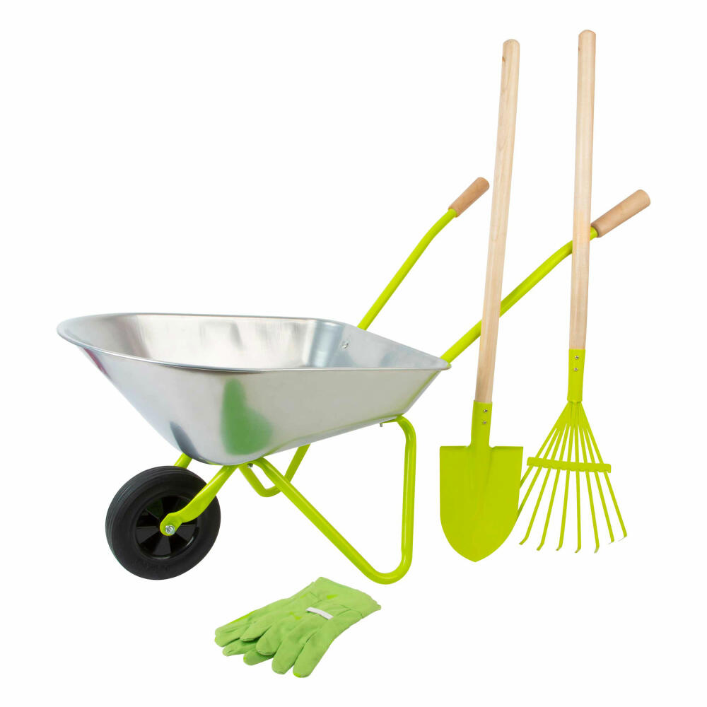 Legler Schubkarre mit Gartenwerkzeug, Spielzeug, ab 3 Jahre, 11627