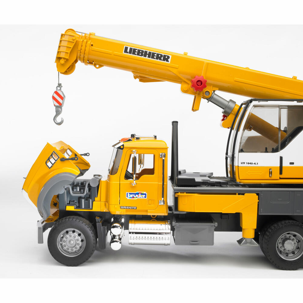 Bruder Construction Vehicles MACK Granite Liebherr Crane Truck, Crane Truck, Model Vehicle, Model Vehicle, Toy, 02818