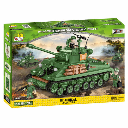 COBI Klemmbausteinset Sherman Easy eight M4A3E8, World War 2 Historical Collection, Panzer, Klemmbausteine, 745 Teile, 2533