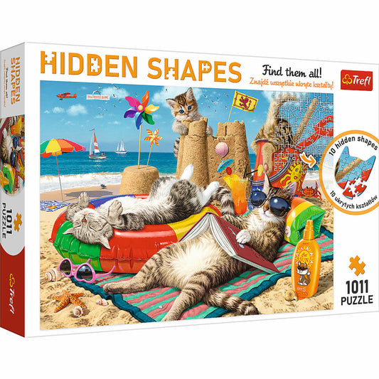 Trefl Puzzle Hidden Shapes Cats Holiday, 1011 pieces, 68.3 x 48 cm, 10674