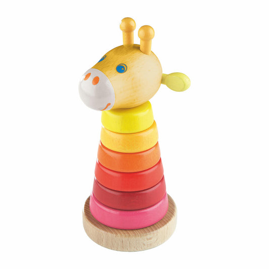 HABA Steckspiel Giraffe, 8-tlg., Stapelspiel, Sortierspiel, Holzspielzeug, 302914