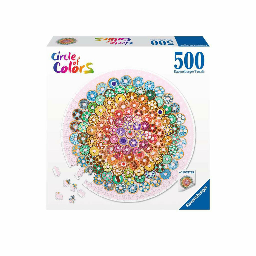 Ravensburger Puzzle Circle of Colors Donuts, adult puzzle, 500 pieces, from 12 years, 17346
