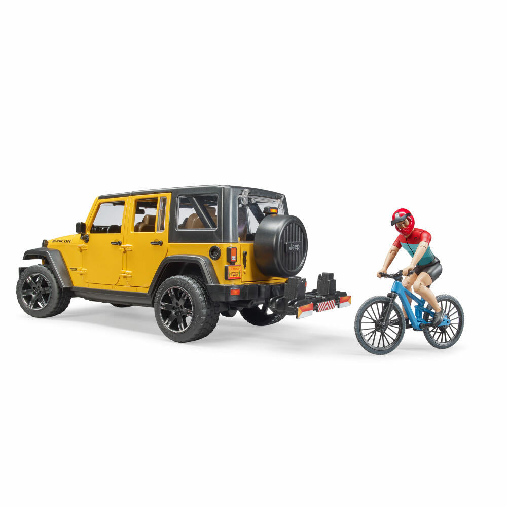 Bruder Leisure Jeep Wrangler Rubicon Unlimited, with mountain bike, model vehicle, model vehicle, toy, 02543