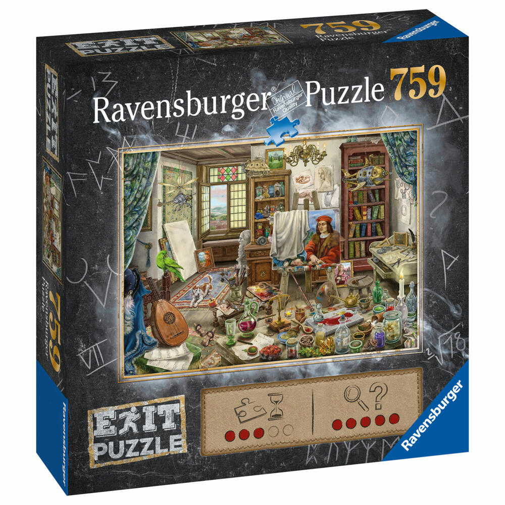 Ravensburger EXIT Puzzle Artist's Studio, Adult Puzzle, Puzzle Game, 759 Pieces, 16782