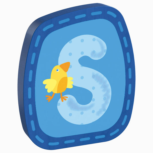 HABA wooden letter S, letters, door sign, wall, decoration, children's room, child, baby, 302464