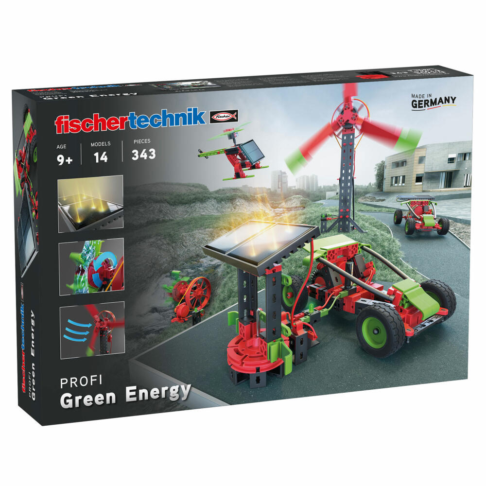 Fischertechnik Green Energy, 343-tlg., Baukasten, Konstruktionsspielzeug, Erneuerbare Energie, 559879