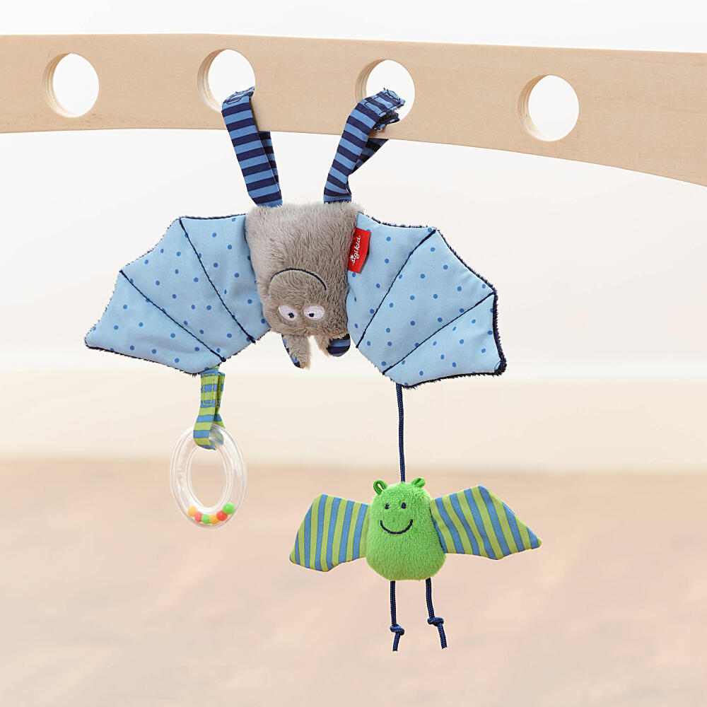 sigikid Anhänger Fledermaus Baby Bite Me!, Greifling, Rassel, Babyschalenanhänger, Babyspielzeug, Baby Spielzeug, für Babyschale, Polyester, 41013