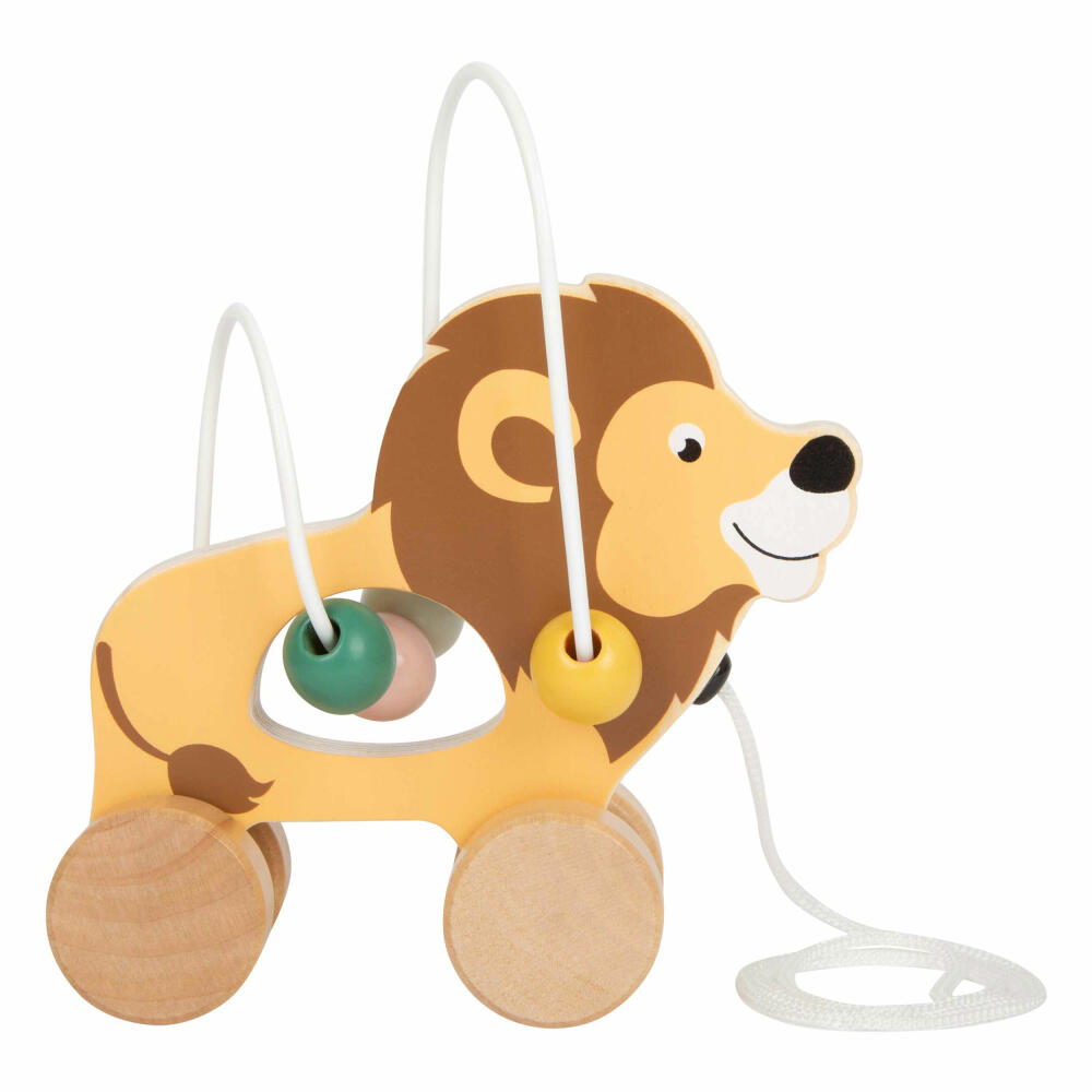 Legler Small Foot Ziehtier Löwe mit Motorikschleife Safari, Spielzeug, ab 12 Monate, 11705