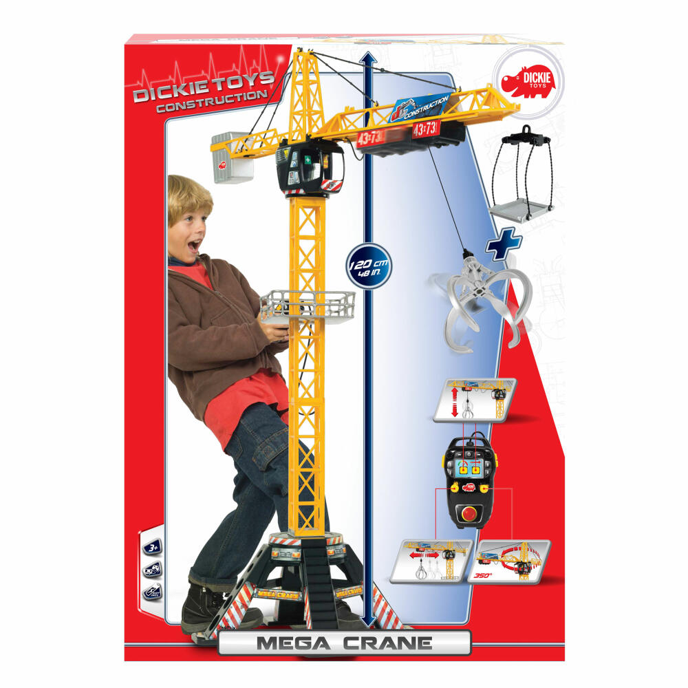 Dickie Toys Construction Mega Kran, Baukran, Spielzeugkran, Spielzeug, Kunststoff, 69.7 cm, 203462412