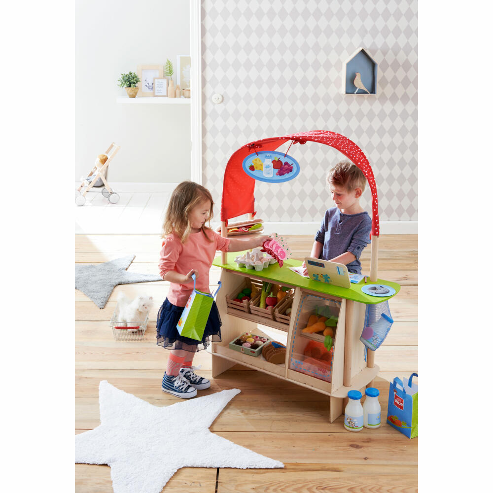 HABA Kaufladen Einkaufsglück, Eiscafe, Laden, Supermarkt, Rollenspiel, Spielzeug, Holz, 302087