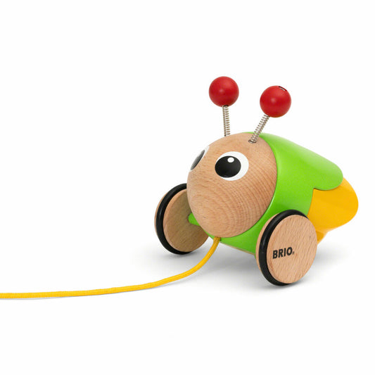 BRIO Nachzieh-Glühwürmchen, mit Licht und Sound, Nachziehspielzeug, Ziehspielzeug, Holz Spielzeug, Kleinkind, 30255
