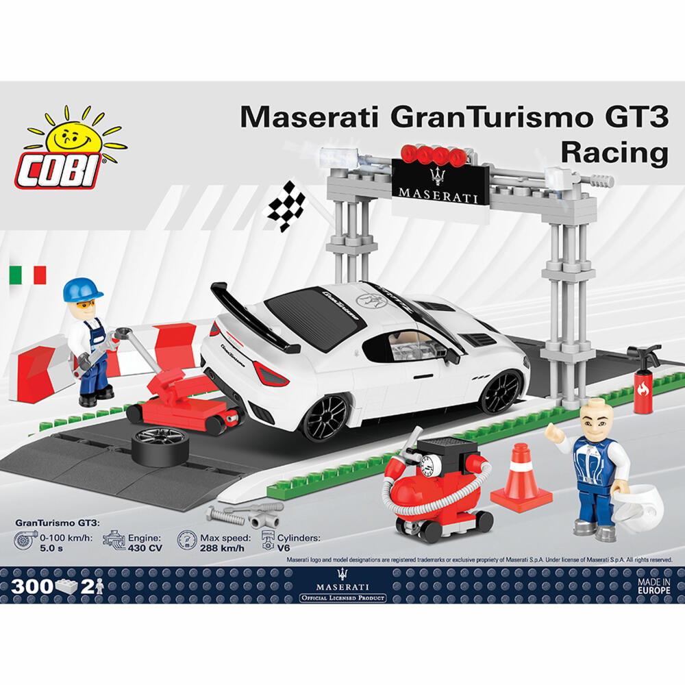 COBI Maserati Gran Turismo GT3 Racing, Car, Vehicle, Collectible Cars, Toys, Games, Construction Blocks, 300 Pieces, 24567