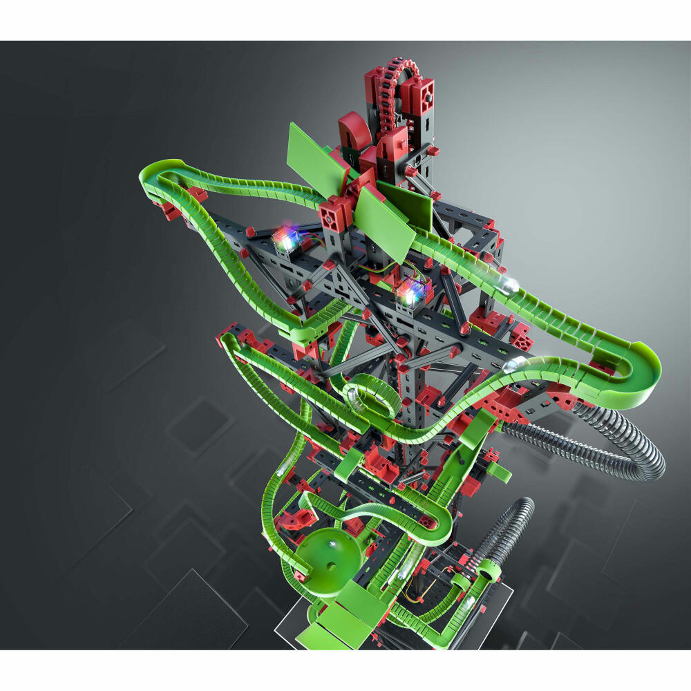 fischertechnik Profi Dynamic XXL, 1310-tlg., Rolling Action, Kugelbahn, Motorikspielzeug, Baukasten, 544619