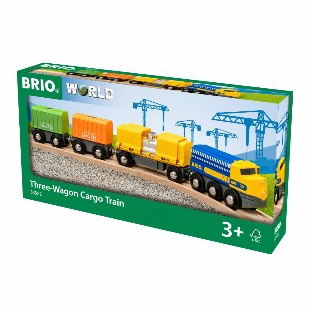 Brio Large Freight Train with Magnetic Load, Wagons, Train, Wooden Railway, Wooden Toys, Wooden Toys, 33982