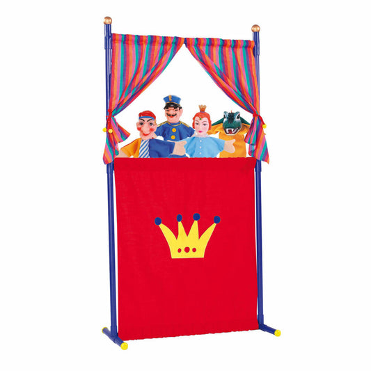 Simba Puppentheater, Kasperl Theater, 4 Handpuppen, Kasperl, Polizist, Krokodil, Prinzessin, Bühne, 104586783