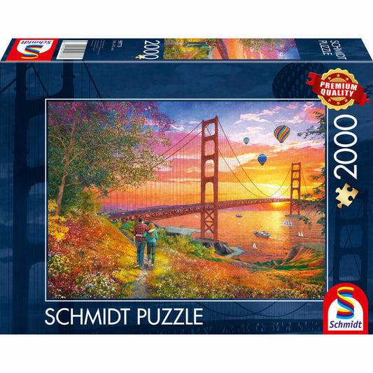 Schmidt Spiele Puzzle Spaziergang zur Golden Gate Bridge, Erwachsenenpuzzle, Standard, 2000 Teile, 59773