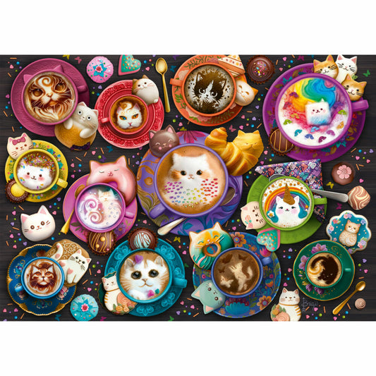 Schmidt Spiele Puzzle Kätzchen à la Latte Art, Erwachsenenpuzzle, Standard, 500 Teile, 59707