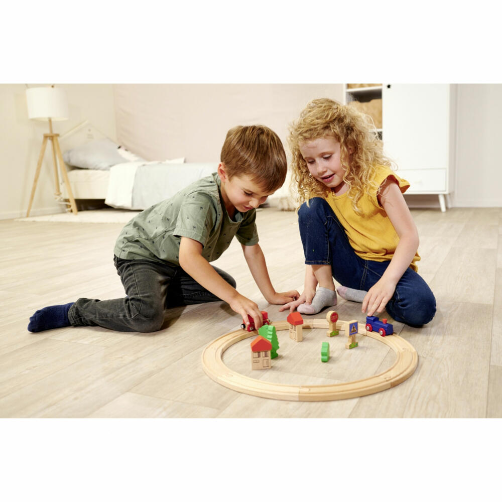 Eichhorn Bahn Kreis, 20 pcs., Railway, Wooden Railway, Log, Train, Toy, Wood, 100006200