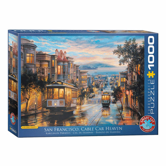 Eurographics Puzzle San Francisco Cable Car Sky by Eugene Lushpin, 1000 pieces, 68 x 48 cm, 6000-0957