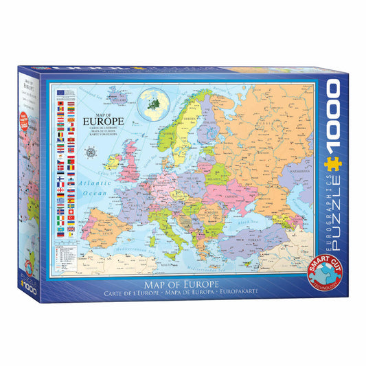 Eurographics Puzzle Map of Europe, Map, 1000 pieces, 68 x 48 cm, 6000-0789
