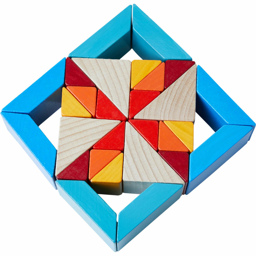 HABA 3D-Legespiel Würfelmosaik, Puzzlespiel, Würfel, Klötze, Buche, Pappe, 305459