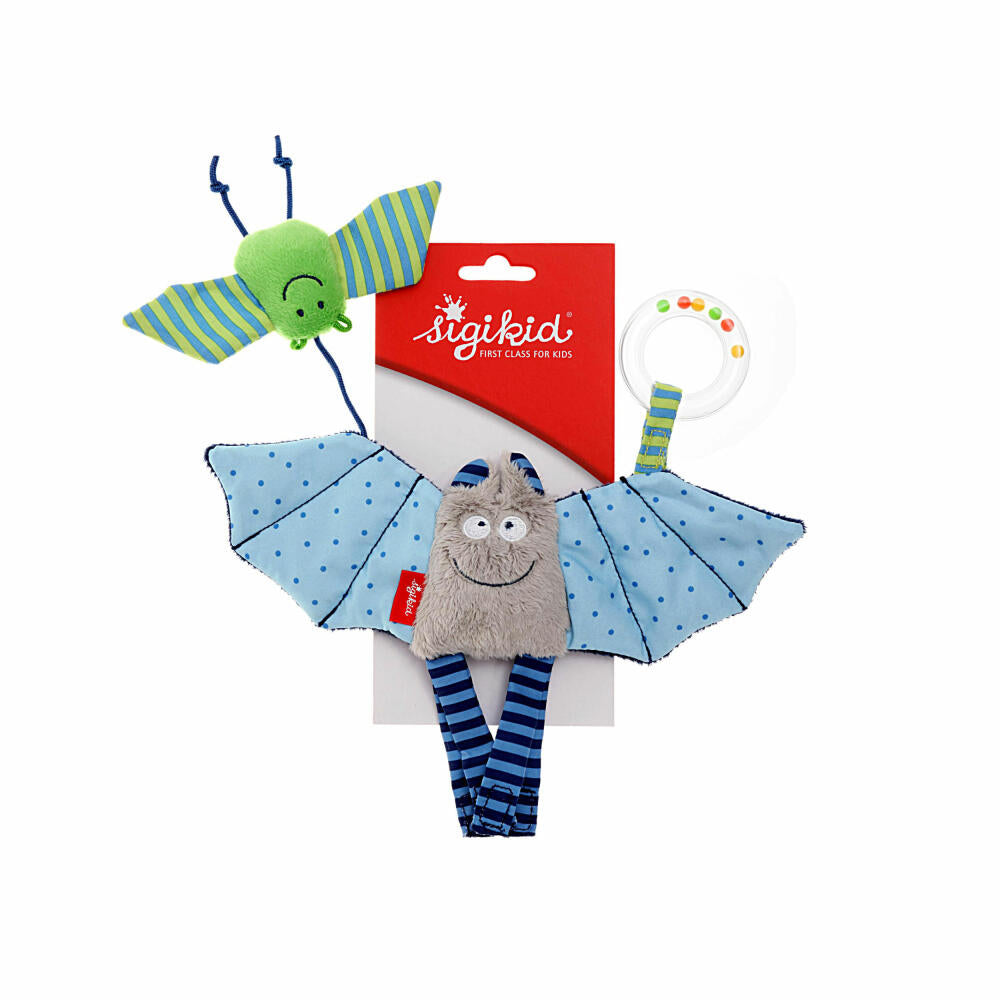 sigikid Anhänger Fledermaus Baby Bite Me!, Greifling, Rassel, Babyschalenanhänger, Babyspielzeug, Baby Spielzeug, für Babyschale, Polyester, 41013