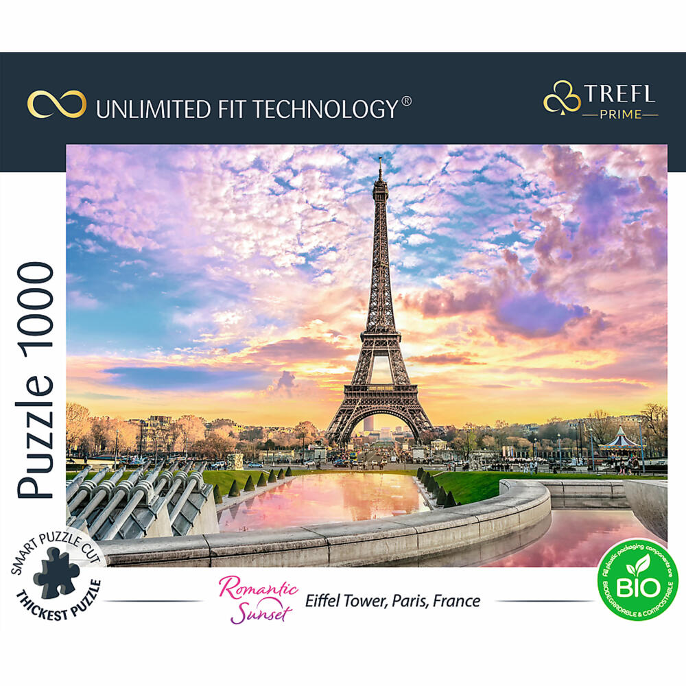 Trefl Puzzle UFT Romantic Sunset: Eiffel Turm, Paris, Frankreich, 1000 Teile, 68.3 x 48 cm, 10693